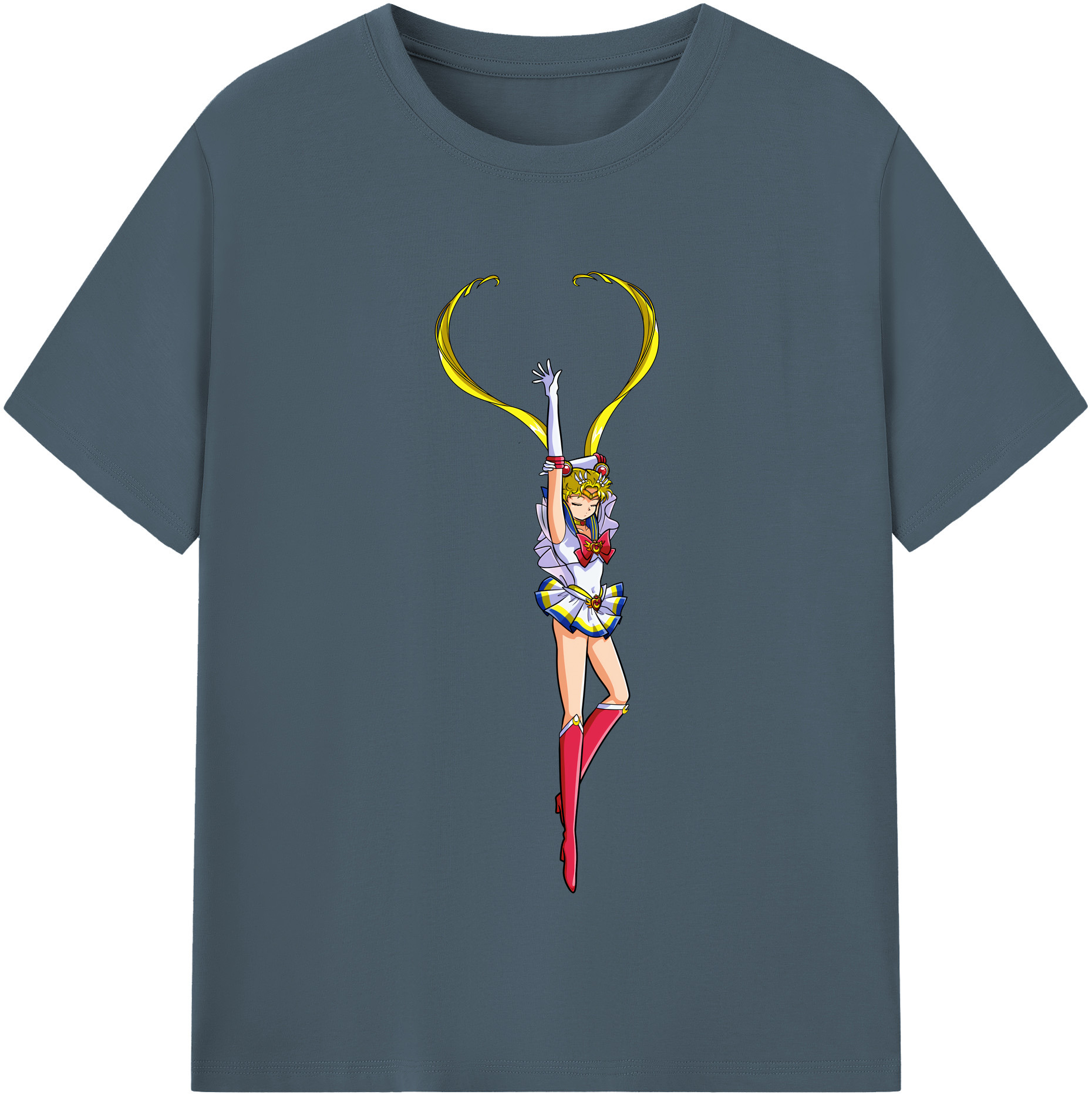 （画像用） 美少女戦士セーラームーン 月野 うさぎ つきの うさぎ Sailor Moon Tsukino Usagi 綿100％半袖Tシャツ（フロントプリント）